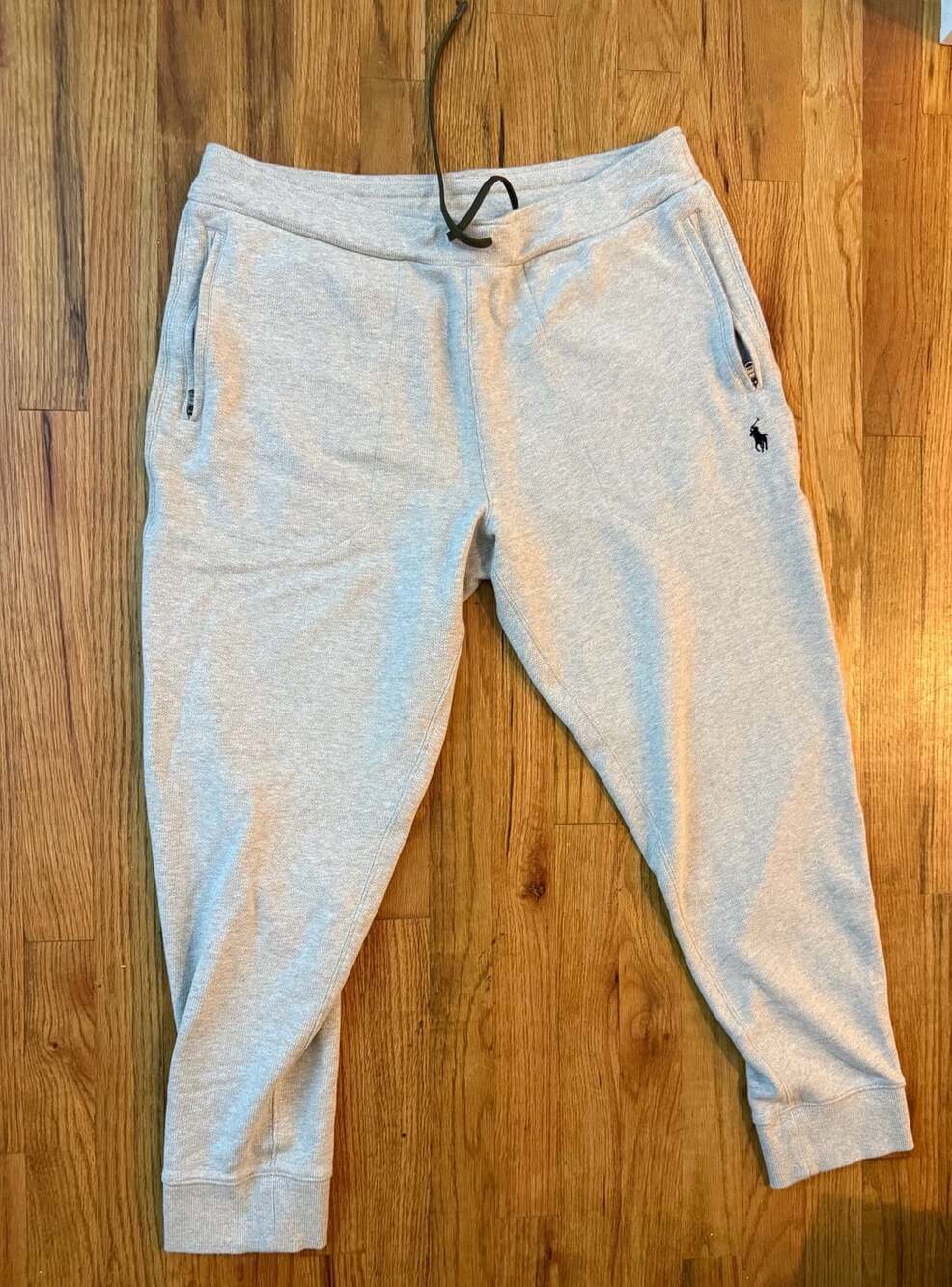Polo Ralph Lauren Gray Double Knit Fleece Jogger Sweatpants Size Large